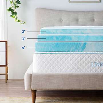 LINENSPA 3 Inch Cooling Gel Memory Foam Mattress Topper