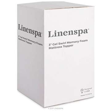 LINENSPA 3 Inch Cooling Gel Memory Foam Mattress Topper