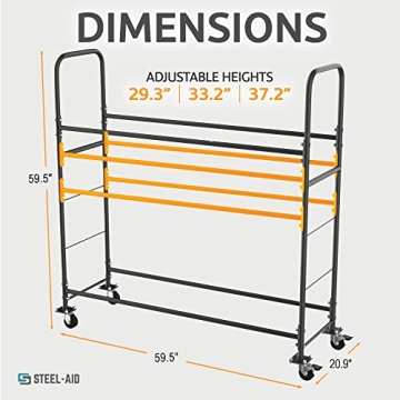 STEELAID 60 Inch Rolling Tire Rack Heavy-Duty Garage Organizer