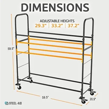STEELAID 60 Inch Rolling Tire Rack Heavy-Duty Garage Organizer
