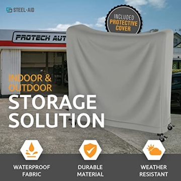 STEELAID 60 Inch Rolling Tire Rack Heavy-Duty Garage Organizer