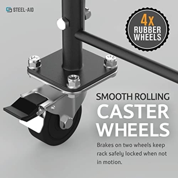 STEELAID 60 Inch Rolling Tire Rack Heavy-Duty Garage Organizer