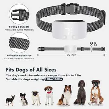 NBJU Bark Collar for Dogs,Rechargeable Anti Barking Training Collar with 7 Adjustable Sensitivity and Intensity Beep Vibration for Small Medium Large Dogs (White)