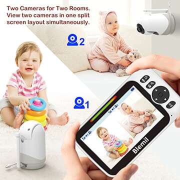 Blemil Baby Monitor with Split Screen & 30-Hour Battery
