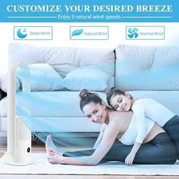 MOONQUAKE 32" Bladeless Tower Fan with Air Purifier