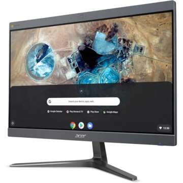 acer Chromebase D18Q2 CA24V2 All-in-One Desktop Computer PC, 23.8'' Full HD Touchscreen Display, 8th Gen Quad-Core i7-8650U, 4GB DDR4 RAM, 128GB SSD, Webcam, HDMI, WiFi, Chrome OS (Renewed)