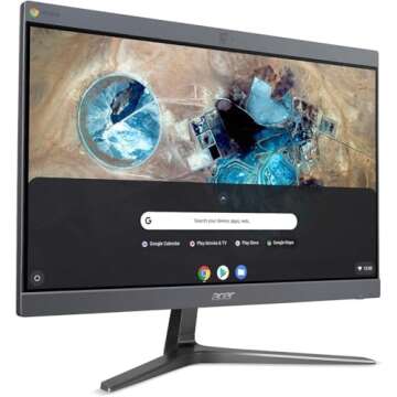 acer Chromebase D18Q2 CA24V2 All-in-One Desktop Computer PC, 23.8'' Full HD Touchscreen Display, 8th Gen Quad-Core i7-8650U, 4GB DDR4 RAM, 128GB SSD, Webcam, HDMI, WiFi, Chrome OS (Renewed)