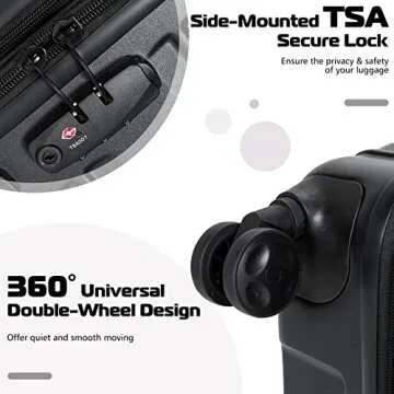 Goplus 3 Piece Luggage Set, Expandable Spinner Suitcase w/TSA Lock, 360° Double Wheels & Retractable Telescoping Handle, Lightweight PC Hard Case Luggage, 20in, 24in, 28in