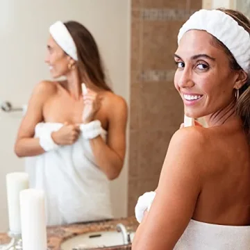 Soft Spa Headband & Wristbands for Skincare & Makeup