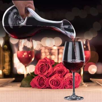 USBOQO HBS 1.2 Liters Lead-Free Premium Crystal Glass Red Wine Decanter, Clear