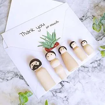 50 Unfinished Wooden Peg Dolls for Arts and Crafts