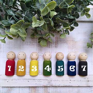 50 Unfinished Wooden Peg Dolls for Arts and Crafts