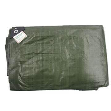 Hanjet Multi Purpose Tarp 12' x 16' 9-mil Thick Waterproof Camping Tents Tarps Poly Tarpaulin Green