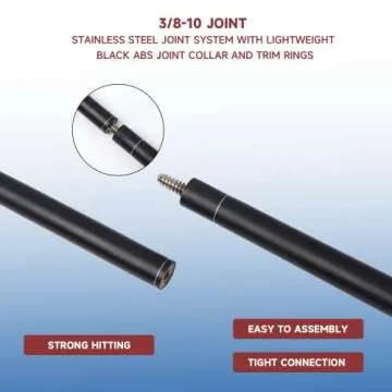 GSE Games & Sports Expert 58" 2-Piece Fiberglass Graphite Composite Billiard Pool Cue Stick, Set of 4 Pool Cues Sticks, 18/19/20/21 Oz Billiard Cue Sticks (Matte Black)