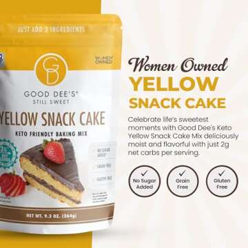Good Dee's Keto Yellow Snack Cake Mix, Gluten Free, No Added Sugar, Gluten Free, Grain-Free, Soy-Fre...