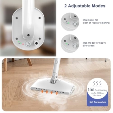 7-in-1 Steam Mop for Home Cleaning - 1200W Powerful, Multi-Surface Cleaner with 23FT Cord and Remova...