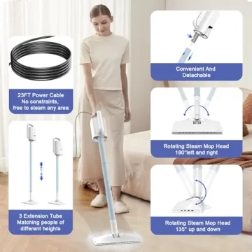 Effortless Cleaning with 7-in-1 Steam Mop and 1200W Power
