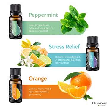 Essential Oils Set - 4 Oils & 2 Blends, Top 6 Essential Oils for Diffusers for Home, Stress Relief, Serenity Sleep Oil Blend Aromatherapy, Peppermint, Orange, Lavender, Eucalyptus Essential Oils
