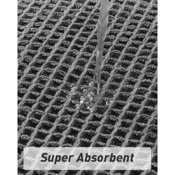 Upgraded Waffle Runner Rug Super Absorbent Non Slip Bath Mats for Bathroom Floor Machine Washable Ba...