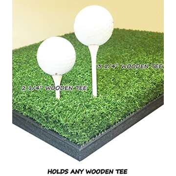 5' Feet x 5' Feet Ultra Heavy Duty Commercial Golf Practice Mat. Holds A Wooden Tee for On The Course Feel and Practice. Great for Indoor or Outdoor Practice.