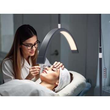 Hi_friend 23 inch Half Moon Lamp, Portable Esthetician Lash Light for Lash Tech, Bright Eyelash Exte...