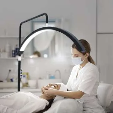 Hi_friend 23 inch Half Moon Lamp, Portable Esthetician Lash Light for Lash Tech, Bright Eyelash Extension Arched LED Floor Light, Lashing Lamp for Beauty, Skincare, Lashes