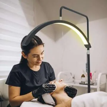 Hi_friend 23 inch Half Moon Lamp, Portable Esthetician Lash Light for Lash Tech, Bright Eyelash Extension Arched LED Floor Light, Lashing Lamp for Beauty, Skincare, Lashes