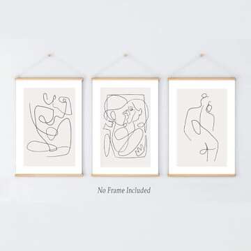 BOUHES Minimalist Line Wall Art Woman Line Drawing Poster Minimalist Wall Art for Couples Bedroom Female Line Artwork Abstract Women Body Line Prints for Living Room Bathroom Wall Decor Unframed