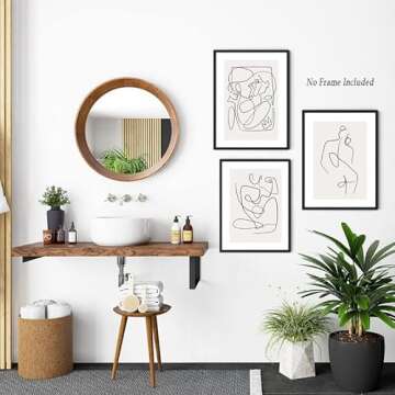 BOUHES Minimalist Line Wall Art Woman Line Drawing Poster Minimalist Wall Art for Couples Bedroom Female Line Artwork Abstract Women Body Line Prints for Living Room Bathroom Wall Decor Unframed