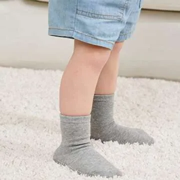 ZAPLES Baby Non Slip Crew Socks - Anti Skid for Kids