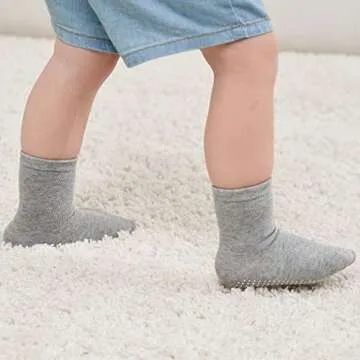 ZAPLES Baby Non Slip Crew Socks - Anti Skid for Kids