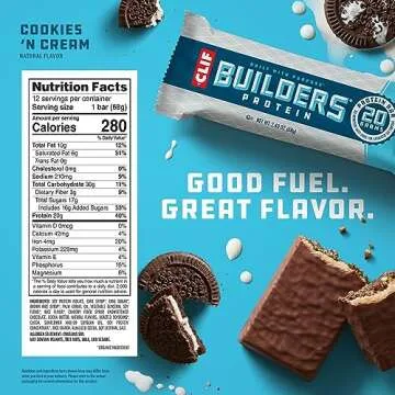 CLIF Builders Cookies 'n Cream Protein Bars - 20g Protein