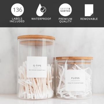 Minimalist Waterproof Bathroom Labels for Organizing