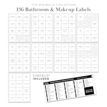 Minimalist Waterproof Bathroom Labels for Organizing