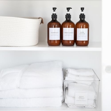 Minimalist Waterproof Bathroom Labels for Organizing