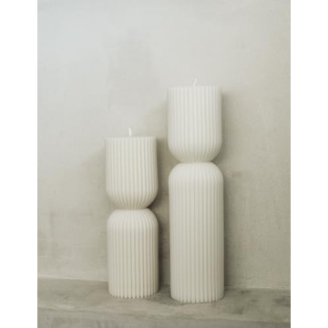 LAWA Hourglass Pillar Candle - Elegant Handmade Gift Idea