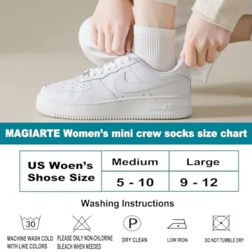 MAGIARTE Womens Cotton Mini Crew Ankle Socks for Comfort