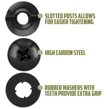 Black Chicago Screws, 72 Assorted Pieces of 1/4 & 3/8 Inch - for DIY Kydex and Leather Gun Holsters/...