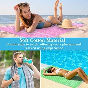 Mixweer 12 Pack Turkish Beach Towels Set Quick Dry Lightweight