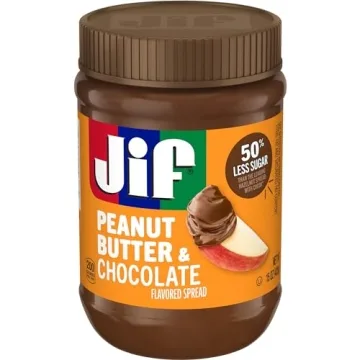 Jif Peanut Butter & Chocolate Spread - Less Sugar, Creamy & Delicious (Pack of 12)