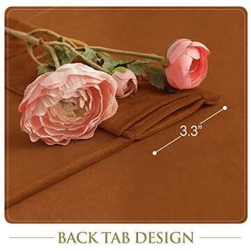 StangH Burnt Orange Velvet Curtains - Luxury Room Darkening Thermal Insulated Drapes 84 inches for Bedroom/Sliding Door, Back Tab Holiday Decoration, W52 x L84, 2 Panels