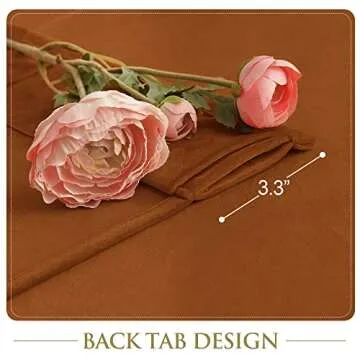 StangH Burnt Orange Velvet Curtains - Luxury Room Darkening Thermal Insulated Drapes 84 inches for Bedroom/Sliding Door, Back Tab Holiday Decoration, W52 x L84, 2 Panels