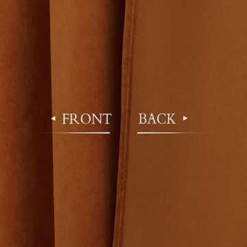 StangH Burnt Orange Velvet Curtains - Luxury Room Darkening Thermal Insulated Drapes 84 inches for Bedroom/Sliding Door, Back Tab Holiday Decoration, W52 x L84, 2 Panels