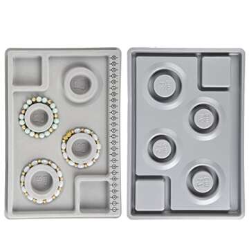 ChuLian 3Pack Beading Boards Flocked Bracelet Design Board Beading Jewelry Organizer Beading Trays for Jewelry Making DIY Design Boards for Bracelet Necklaces and Other Jewelry