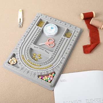 ChuLian 3Pack Beading Boards Flocked Bracelet Design Board Beading Jewelry Organizer Beading Trays for Jewelry Making DIY Design Boards for Bracelet Necklaces and Other Jewelry