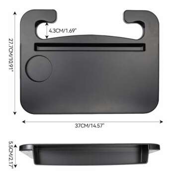 Qlhshop 3 in 1 Car Steering Wheel Desk - Steering Wheel Tray with Car Seat Gap Filler Organizer | Ca...