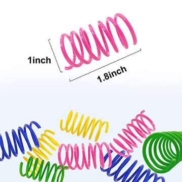 YULOYI Cat Spring Toys 30 Packs, Plastic Colorful Springs Cat Toys for Cat Kitten Pets, Interactive ...