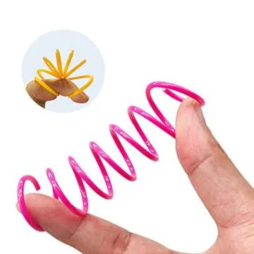 YULOYI Cat Spring Toys 30 Packs, Plastic Colorful Springs Cat Toys for Cat Kitten Pets, Interactive Cat Toys for Indoor Cats and Kitten