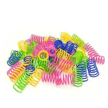 YULOYI Cat Spring Toys 30 Packs, Plastic Colorful Springs Cat Toys for Cat Kitten Pets, Interactive Cat Toys for Indoor Cats and Kitten