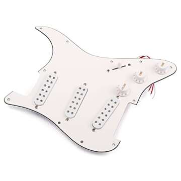 Alnicov Guitar 3 ply SSS Loaded Prewired Pickguard Scratchplate Backplate Pickups Set Compatible with Strat Electric Guitar Parts